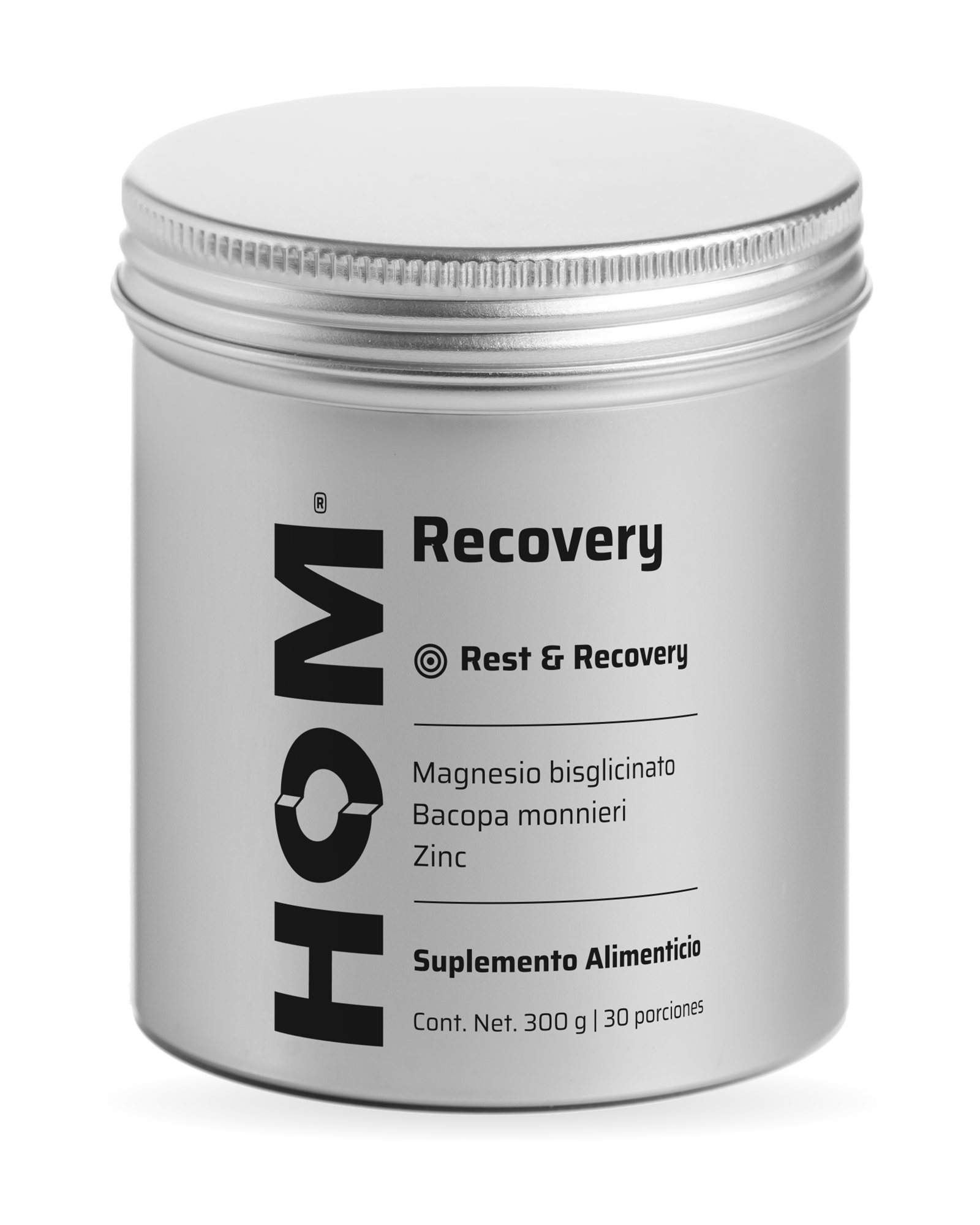 HOM Recovery — bote de aluminio · Rest & Recovery